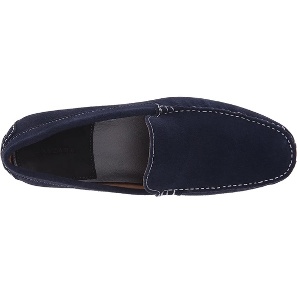 Zanzara NWOT Navy Suede Loafers size 10 - Picture 2 of 14